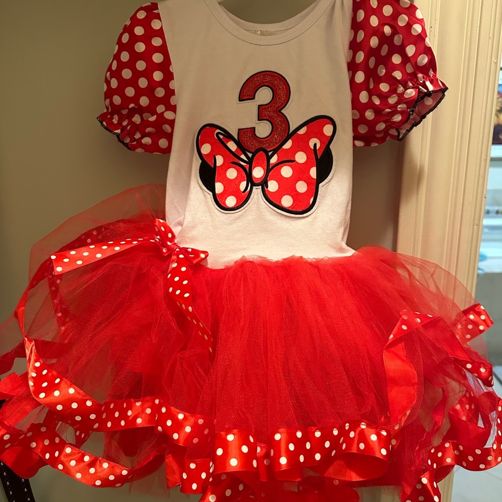 Red Polka Dot Kids 3 Year Old Birthday Dress
